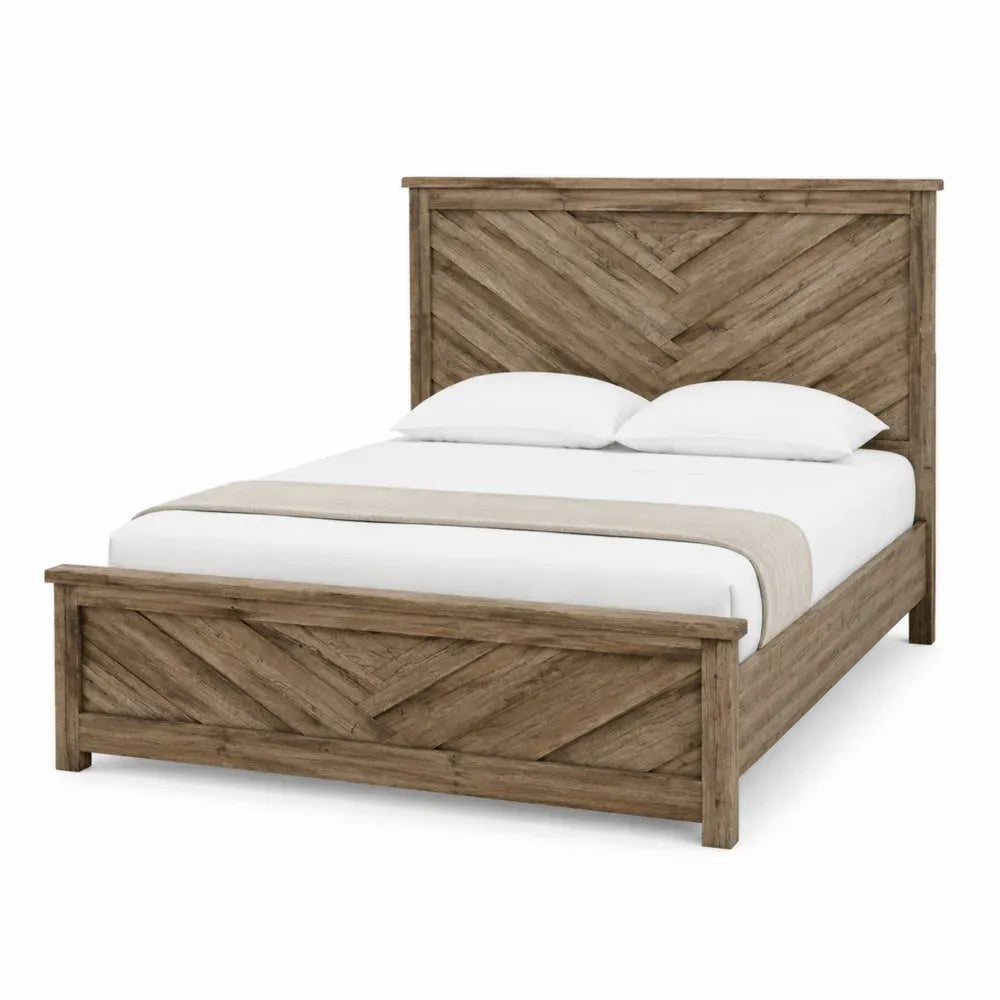 Cama de Madera de Roble 200x160 cm Marrón Natural